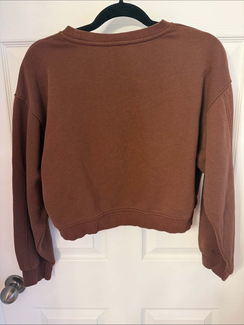 Zara Cropped Sweatshirt Brown size medium - Picture 4 of 5